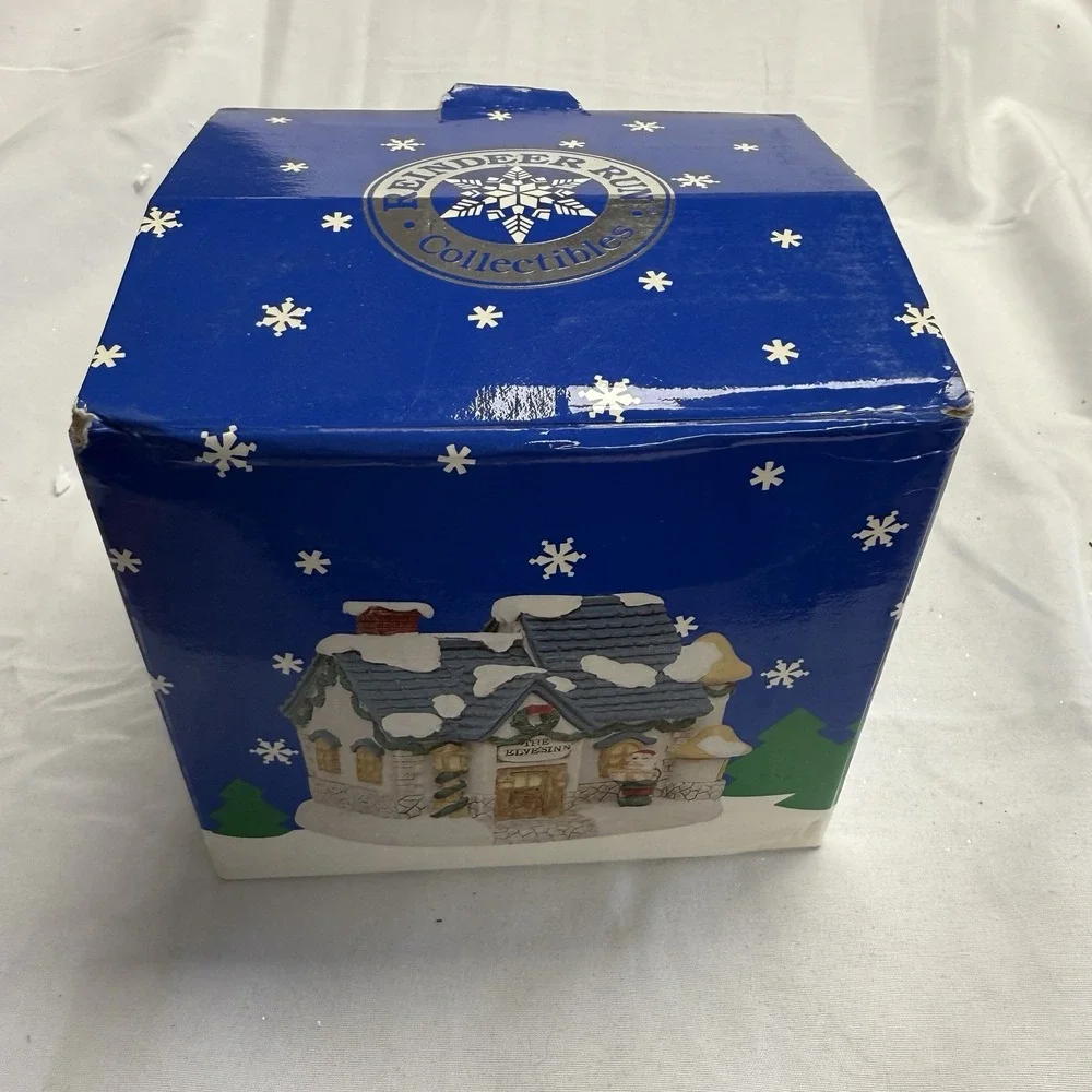 Vintage Reindeer Run Collectibles Christmas Resin Hinged House‎ Santa Elves 1993